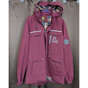 Leduntino Mens Jacket Red Find Your Own Way Removable Hood XXXL Fishing Boating